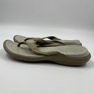 Crocs Flip Flop Capri Foam Rubber Thong Sandal Brown Women Size 9
